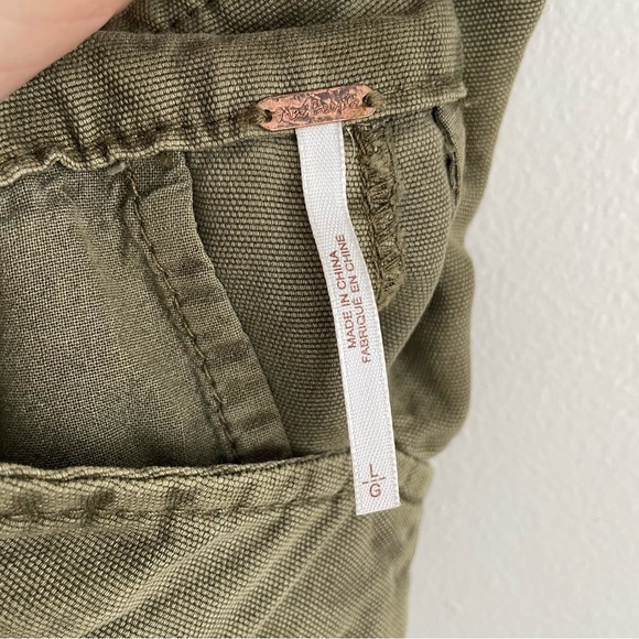 Free People Go West Utility Jumpsuit Moss green size large coverall cargo army L - Picture 12 of 15